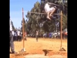 Black people vs white people jumping